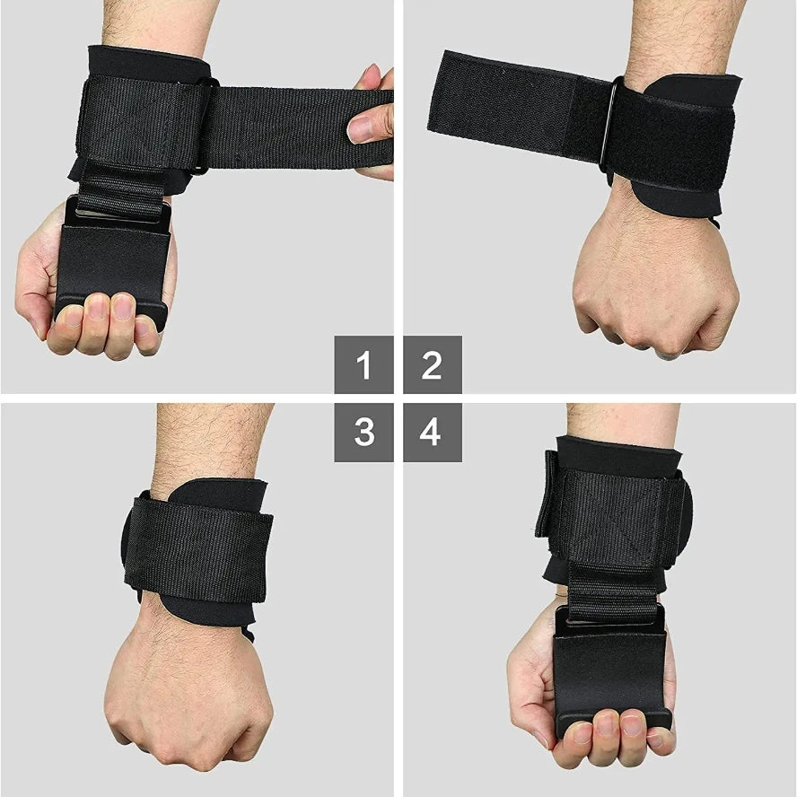 Hook Grips With Wrist Wraps